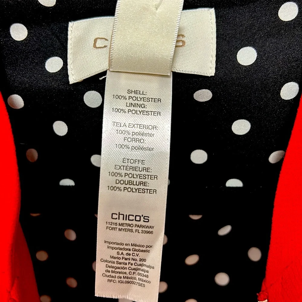 Clean crepe Bomber jacket ,long sleeve jacket, carmine red , size Chicos 2 NWT. - Picture 6 of 6